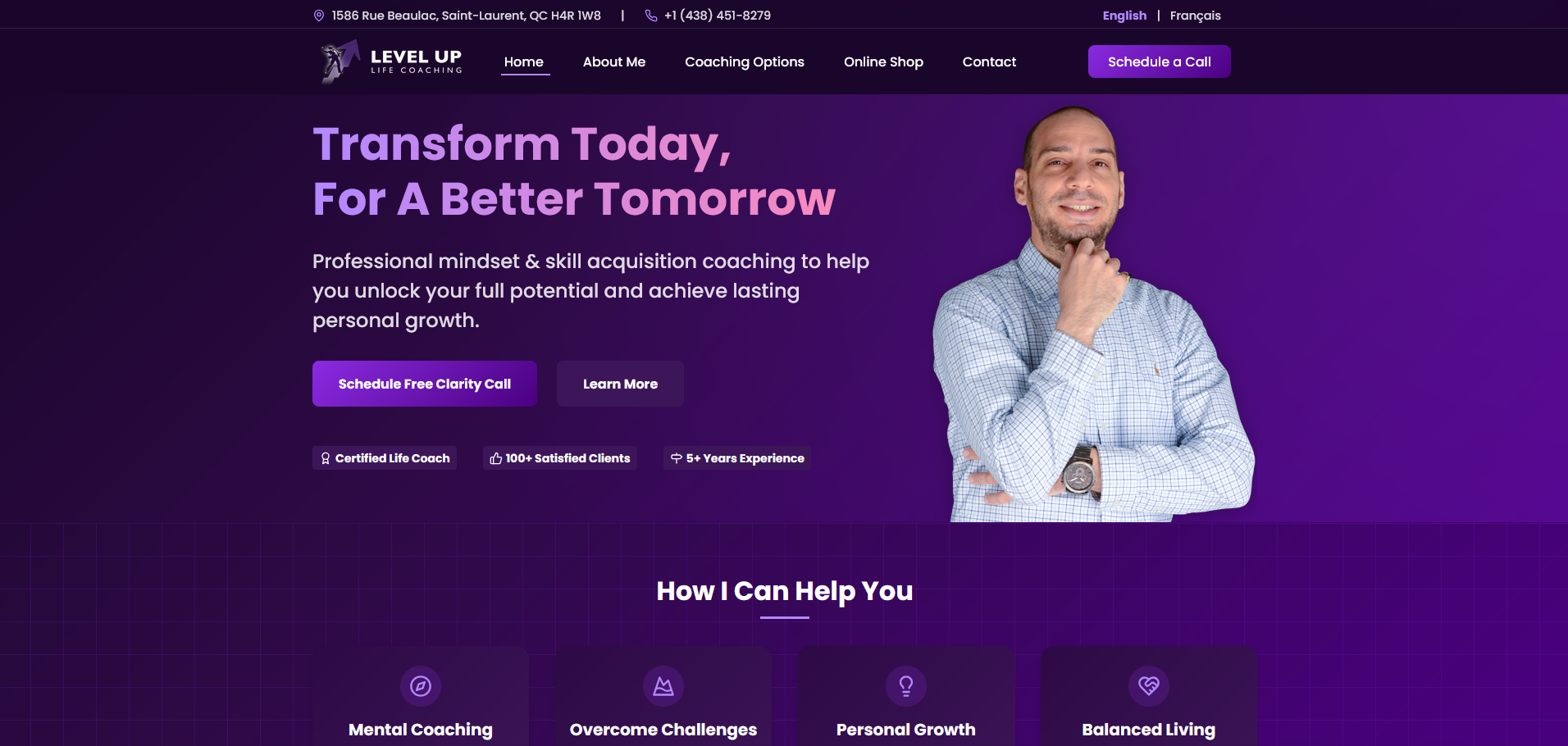 Level Up Coaching Homepage